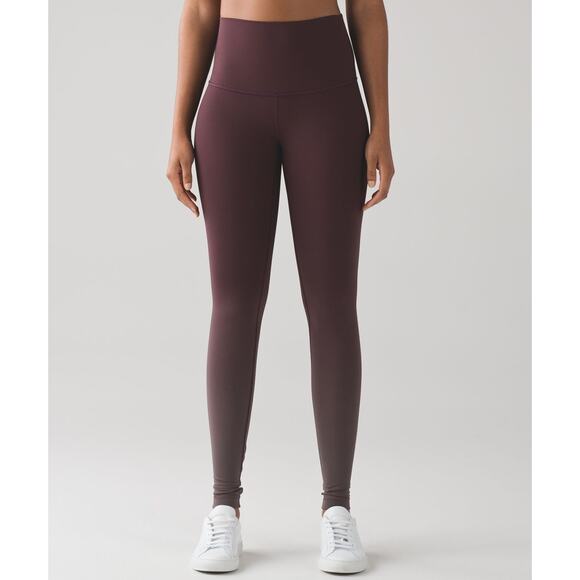 lululemon athletica Pants - Lululemon Wunder Under Pant Hi-Rise Ombre Black Cherry Leggings Women's Size 4